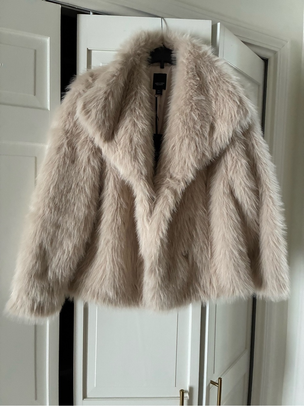 NWT Faux Fur Short Coat by in Light Beige - Women's Jacket